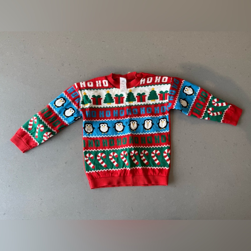 H&M Red and Green Festive Sweater size 2T